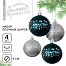 Шары ёлочные новогодние «Счастья!», пластик, d=6, 4 шт., синие, серебристые