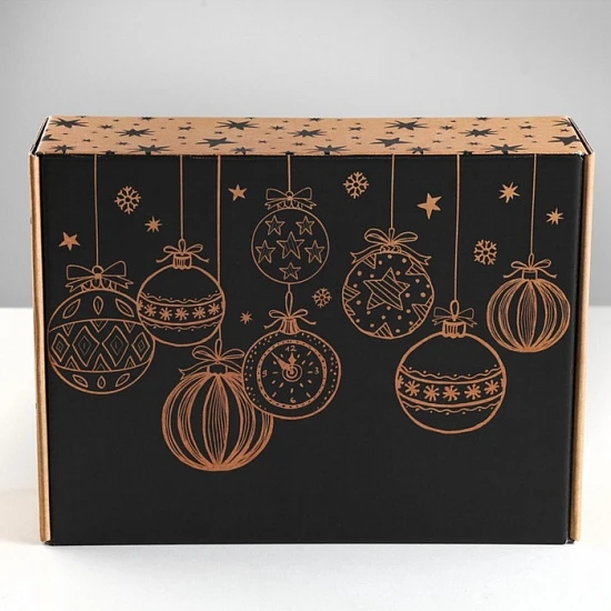 Коробка подарочная новогодняя складная Happy New Year, 30.5×22×9.5 см, Новый год