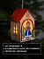 Ёлочная игрушка «Домик со Снегурочкой», 14.5×11×8.5 см, 1 LED, от батареек, свечение тёплое белое