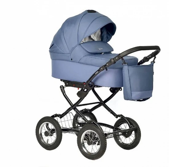 Коляска Indigo Barbara Classic 2 в 1 всесезонная, синяя 