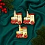 Ёлочные игрушки 3 шт. «Зимнее волшебство. Паровозик» пластик, 6.5×7 см, золото