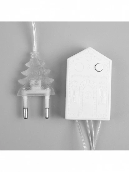 Гирлянда «Нить» 4 м с насадками «Колокольчик», IP20, прозрачная нить, 20 LED, свечение белое, 8 режимов, 220 В