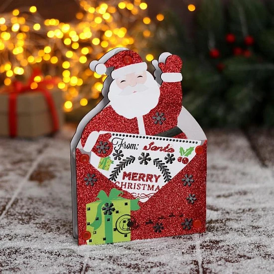 Ёлочная игрушка «Дед Мороз с письмом» 12×17 см