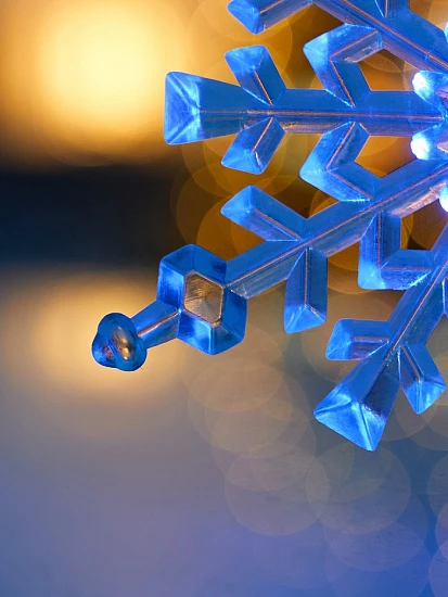 Подвеска светодиодная «Снежинка» 14 см, 1 LED, от батареек LR41×3, свечение синее/красное
