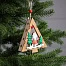 Ёлочная игрушка «Ёлочка с Дедом Морозом», 12×10×3 см, 1 LED, от батареек, свечение тёплое белое
