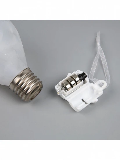 Ёлочный шар «Снежный шар», 7×14 см, 1 LED, от батареек LR44×3, свечение тёплое белое