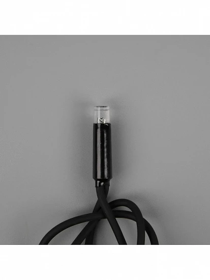 Гирлянда «Нить» 10 м, IP65, УМС, тёмная каучуковая нить, 100 LED, свечение белое, 220 В