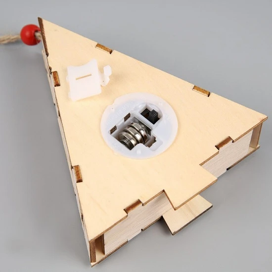 Ёлочная игрушка «Ёлочка с Дедом Морозом», 12×10×3 см, 1 LED, от батареек, свечение тёплое белое