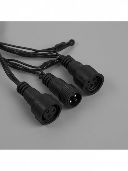 Гирлянда «Нить» 10 м, IP44, УМС, тёмная нить, 100 LED, свечение синее, мерцание белым, 220 В
