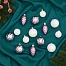 Ёлочные игрушки «Изабель» шишки, набор 21 шт., d=3 и 4.5 см, белый/сиреневый