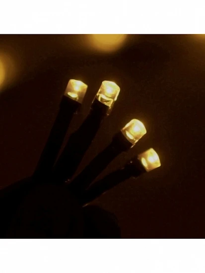 Гирлянда «Нить» 10 м, IP44, УМС, тёмная нить, 100 LED, свечение жёлтое, 220 В