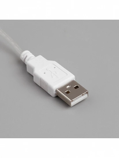 Гирлянда «Мишура» 5 м роса, IP20, серебристая нить, 100 LED, свечение мульти, USB