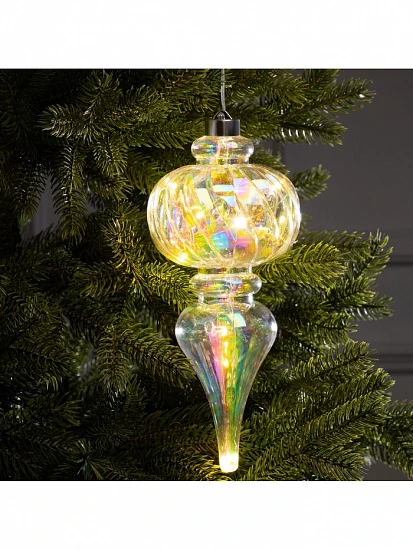 Ёлочная игрушка светодиодная «Сияние», 27×11 см, 12 LED, от батареек ААх2, свечение тёплое белое