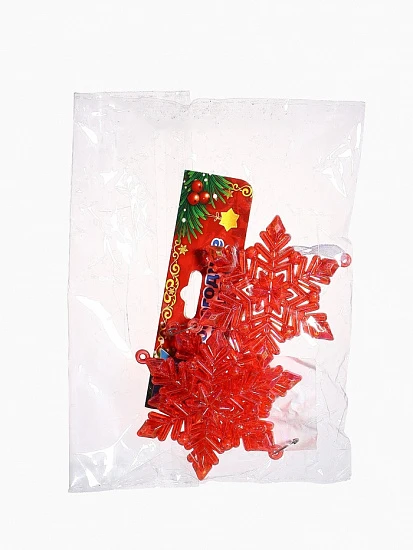 Ёлочная игрушка «Зимнее волшебство. Снежинка подвесная», 23×5.5 см, красный перелив