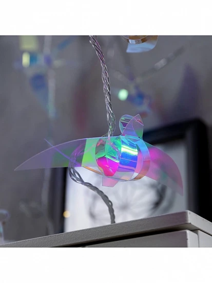 Гирлянда «Нить» 2.5 м с насадками «Птички», IP20, прозрачная нить, 10 LED, свечение белое, 220 В