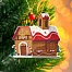 Елочная игрушка деревянная «Дом пряник», 0.5×7×7 см