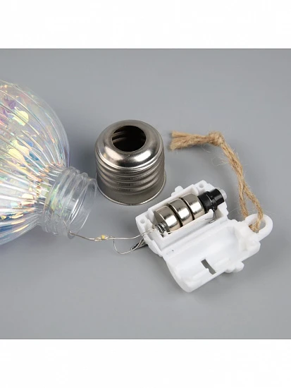 Ёлочный шар «Ретро шар», 8×10.5 см, 5 LED, от батареек LR44×3, свечение тёплое белое
