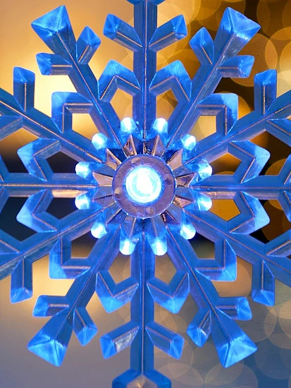 Подвеска светодиодная «Снежинка» 14 см, 1 LED, от батареек LR41×3, свечение синее/красное