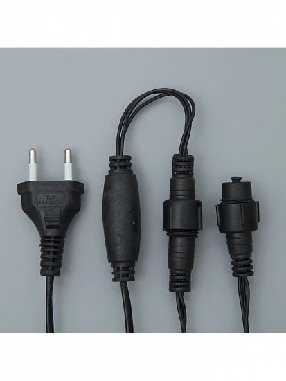 Гирлянда «Нить» 10 м, IP44, УМС, тёмная нить, 100 LED, свечение синее, 220 В
