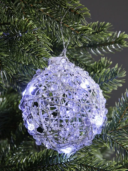 Подвеска световая «Снежок», 10 см, 10 LED, от батареек AG13×3, свечение белое