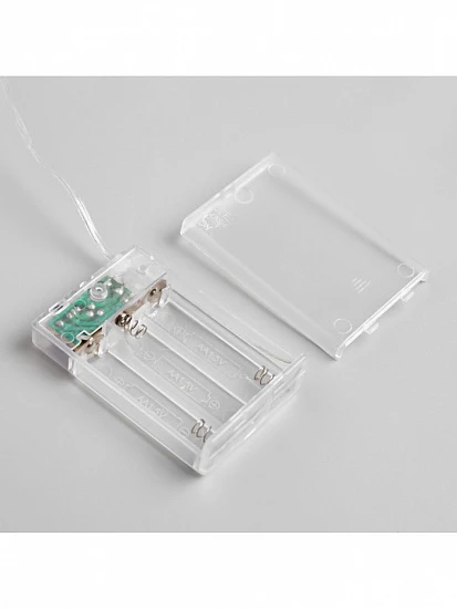 Гирлянда «Нить» 5 м роса, IP20, зелёная нить, 50 LED, 2 режима, батарейки AAх3 (нет в комплекте), свечение мульти