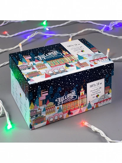 Гирлянда «Нить» 10 м, IP44, белая нить, 100 LED, свечение мульти, 8 режимов, 220 В