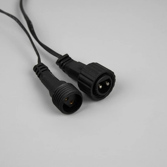 Гирлянда «Нить» 10 м, IP44, УМС, тёмная нить, 100 LED, свечение белое, мерцание всех светодиодов, 24 В
