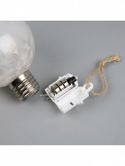 Ёлочный шар «Светлый шар», d=8 см, 5 LED, от батареек LR44×3, свечение тёплое белое