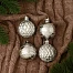 Ёлочные игрушки «Космические полосы», шары новогодние, d=3.5 см, набор 4 шт., грани, серебро