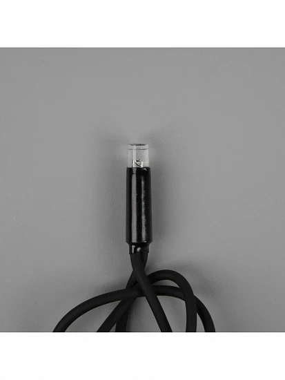 Гирлянда «Нить» 10 м, IP65, УМС, тёмная каучуковая нить, 100 LED, свечение мульти, 220 В