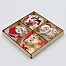 Елочные игрушки в деревянной подарочной упаковке 12 шт., 13×13×2 см