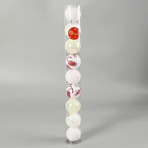 Ёлочные игрушки «Мелодия», шары новогодние, d=6 см, набор 9 шт., шишки, красно-белый