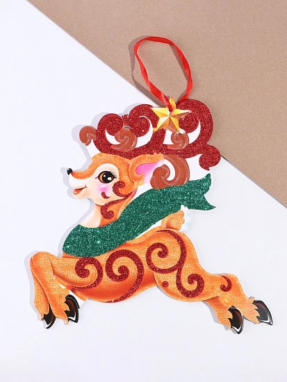 Ёлочная игрушка «Новогодний» олень, 22×24 см
