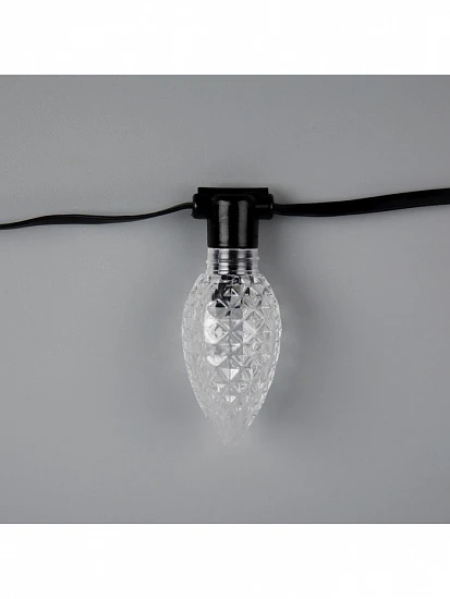Умная гирлянда «Нить» 6 м с насадками «Шишки», IP20, тёмная нить, 20 LED, свечение RGB, USB