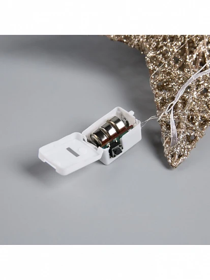 Подвеска световая «Звезда золотистая», 20×20×5 см, 10 LED, от батареек AG13×3, свечение тёплое белое