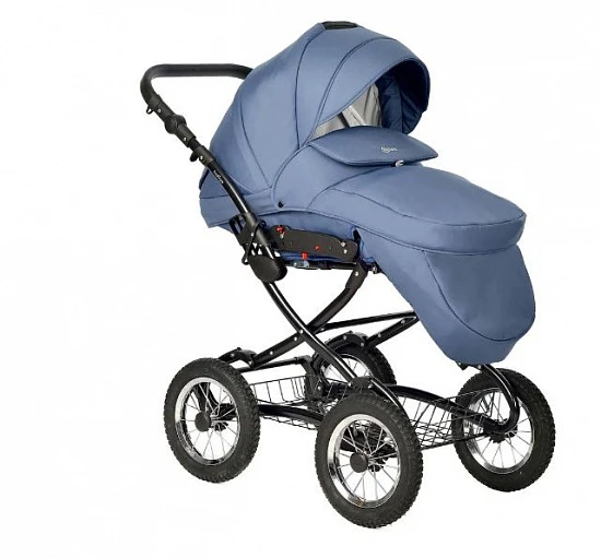 Коляска Indigo Barbara Classic 2 в 1 всесезонная, синяя 