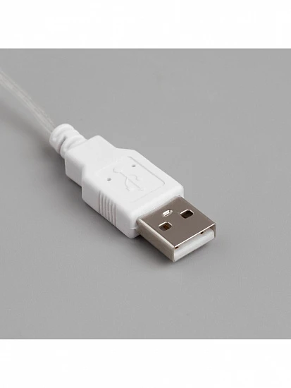 Гирлянда «Мишура» 5 м роса, IP20, серебристая нить, 100 LED, свечение белое, USB