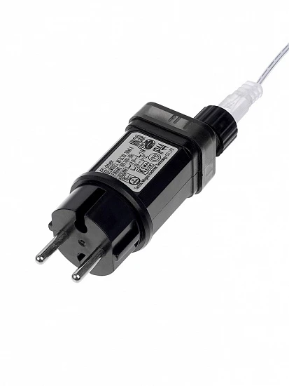 Гирлянда «Нить» 100 м роса, IP44, серебристая нить, 1000 LED, пульт, 36 В, свечение тёплое белое