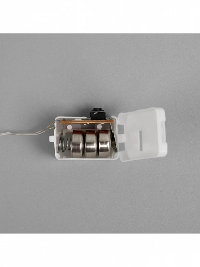Гирлянда «Нить» 1 м роса, IP20, серебристая нить, 10 LED, 3 режима, батарейки AG13×3 (в комплекте), свечение мульти