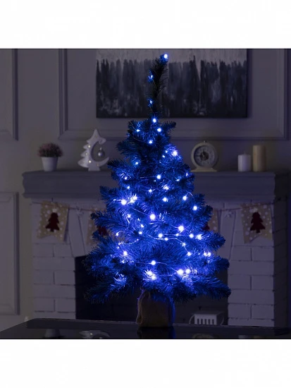 Гирлянда «Нить» 5 м роса, IP20, серебристая нить, 50 LED, пульт ДУ, свечение RGB, USB