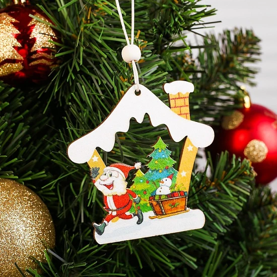 Елочная игрушка «Домик», МИКС