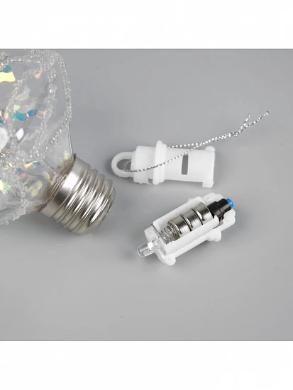 Ёлочный шар «Морозный кристалл», 11×7.5 см, 1 LED, от батареек, свечение RGB