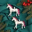 Ёлочные игрушки 2 шт. «Зимнее волшебство. Сказочные единороги» пластик, 9×9 см, серебро