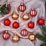 Ёлочные игрушки «Агнет», шары новогодние, d=5 см, набор 12 шт., узоры, полосы, золотисто-красный