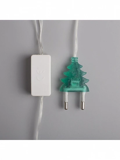 Гирлянда «Нить» 5 м с насадками «Шарики льда», IP20, прозрачная нить, 20 LED, свечение мульти (RG/RB), мигание, 220 В