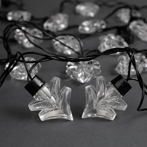 Гирлянда «Нить» 5 м с насадками «Ёлка», IP44, тёмная нить, 40 LED, свечение синее, 8 режимов, 220 В