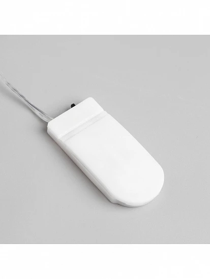 Гирлянда «Мишура» 1 м роса, IP20, серебристая нить, 20 LED, батарейки CR2032×2 (в комплекте), свечение мульти