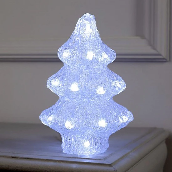 Светодиодная фигура «Ёлочка» 7×21×7 см, акрил, 20 LED, батарейки ААх2 (не в комплекте), свечение белое