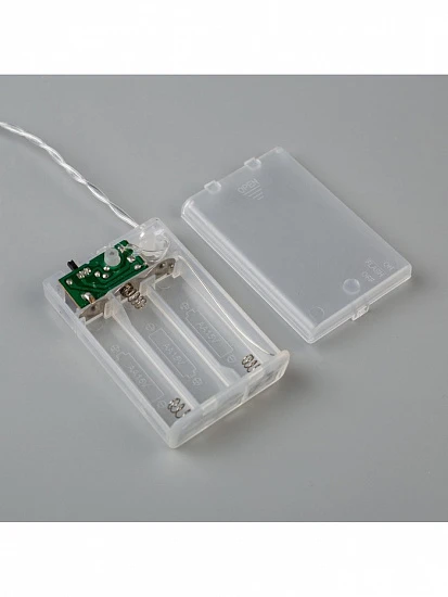 Гирлянда «Нить» 2 м, IP20, прозрачная нить, 20 LED, свечение белое, 2 режима, AAх3