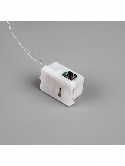 Гирлянда «Нить» 2 м роса с насадками «Цветы», IP20, нить серебристая, 20 LED, 4.6 В, батарейки AG13×3 (в комплекте), 3 режима, свечение тёплое белое